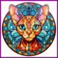 Diamond Painting Glas in lood Katten