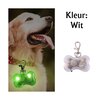 OP=OP Led verlicht botje met clip voor honden halsband (Wit)
