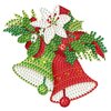 Diamond Painting Kerst sticker groot Kerstbellen 02 (13cm)