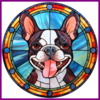Diamond Painting Glas in lood Hond - Boston Terrier