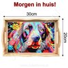 OP=OP Diamond Painting Houten Dienblad 02 Hond (20x30cm)