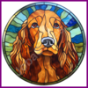 Diamond Painting Glas in lood Hond - Ierse Setter