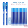 Uitwisbare pennen set 23 delig Blauw