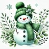 Diamond Painting Sneeuwpop Groen