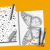 HappyDots DOT Painting Kleurboek Vlinders - inclusief 3 stiften - 20 stippelschilderijen