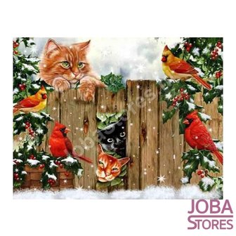 Diamond Painting Kerst Katten 30x40cm