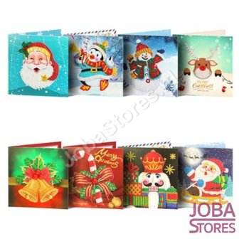 Diamond Painting Kerstkaarten set 02 (8 kaarten)