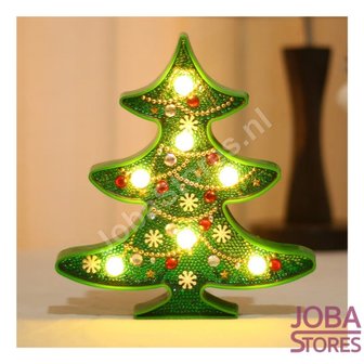 Diamond Painting Kerst Lampen Set (Kerstboom &amp; Sneeuwpop)