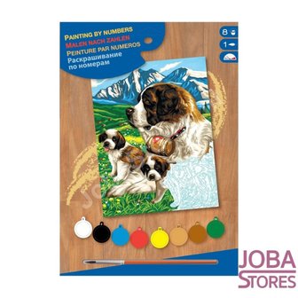 OP=OP Schilderen op nummer - Sequin Art - Junior - St. Bernard