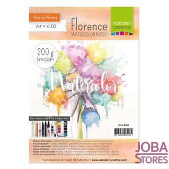 Aquarelpapier &quot;Florence&quot; ivoor smooth 200g A4 (100 stuks)