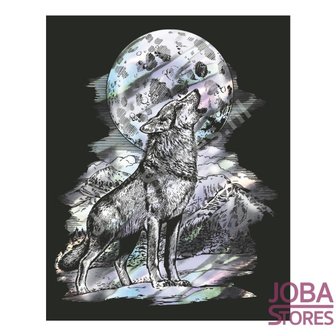 Kras Tekening Senior - Sequin Art- Wolf - Holografic