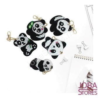 Diamond Painting Sleutelhanger Set Panda (5 stuks)