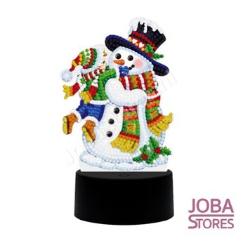 Diamond Painting 3D Illusie Lamp Kerst (Sneeuwman)