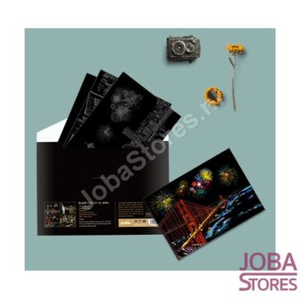 OP=OP Kras Tekeningen Set - U.S.A. - 21x29cm (4 stuks)