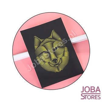 Kras Tekening Dieren Goud 01 (21x15cm)