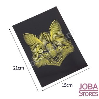 Kras Tekening Dieren Goud 01 (21x15cm)