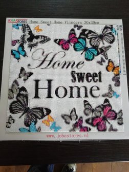 OP=OP Diamond Painting Home Sweet Home Vlinders 30x30cm