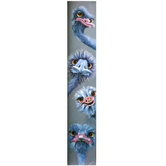 Diamond Painting Vier Struisvogels 20x100cm
