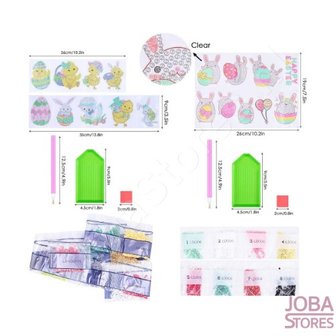 Diamond Painting Sticker Set Pasen 003 (18 stuks)