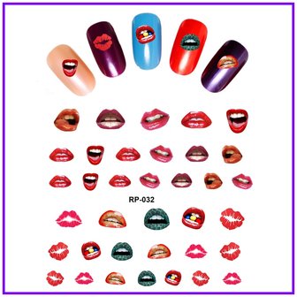 Nagel Sticker Set Lippen (150 stickers)