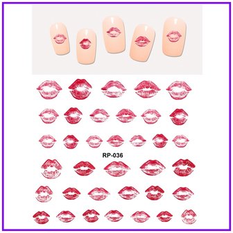 Nagel Sticker Set Lippen (150 stickers)