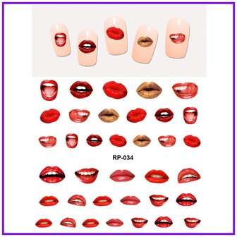 Nagel Sticker Set Lippen (150 stickers)