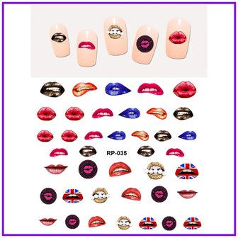 Nagel Sticker Set Lippen (150 stickers)