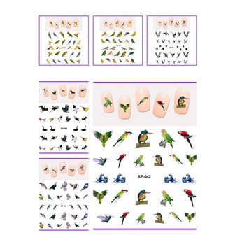Nagel Sticker Set Vogels (150 stickers)