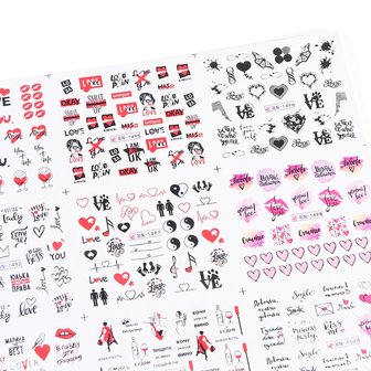 Nagel Sticker Set Love (12 vellen)