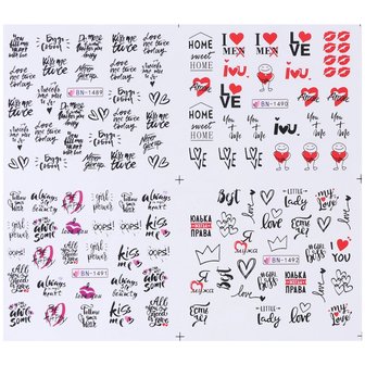 Nagel Sticker Set Love (12 vellen)