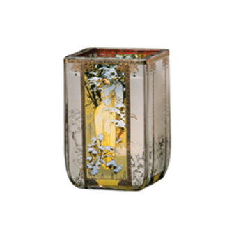 Goebel - Alphonse Mucha | Windlicht Winter 1900 | Glas, 10cm