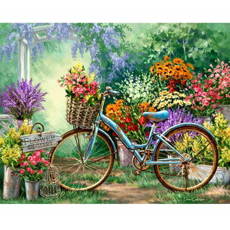 Diamond Painting Fiets 40x30cm met vierkante steentjes