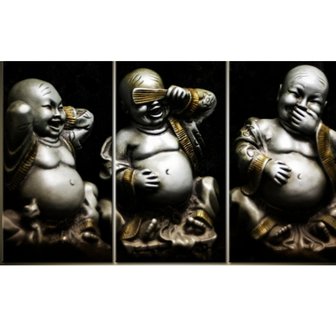 OP=OP Diamond Painting Horen-Zien-Zwijgen Buddha 45x30cm