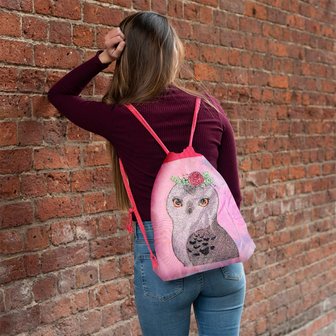 OP=OP Diamond Painting Rugzak Roze Uil