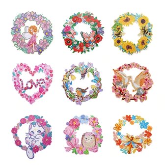 OP=OP Diamond Painting Krans Bloemen en vlinders 23cm