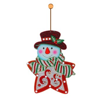 OP=OP Diamond Painting Hangend Kerst Ornament Sneeuwpop 30x24cm