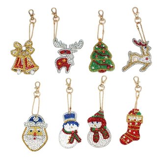 Diamond Painting Sleutelhanger Set Kerst 17 (24 stuks)