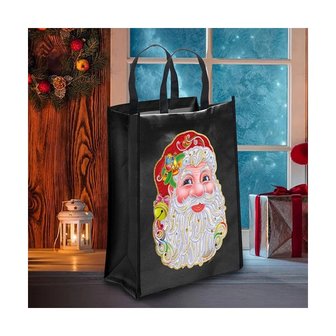 OP=OP Diamond Painting Boodschappen Tas Kerst 01 (Kerstman / 30x35cm)