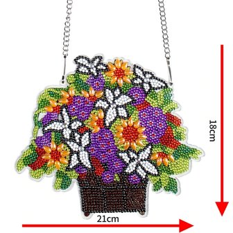 Diamond Painting Hangend Ornament Bloemen 21cm