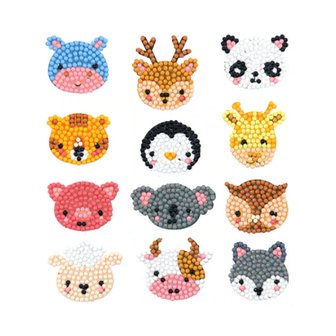 Diamond Painting Sticker Set Dieren (12 stuks)