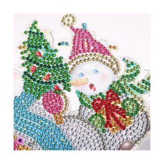 OP=OP Diamond Painting Hangend Ornament Kerst 01 20cm (Sneeuwpoppen)