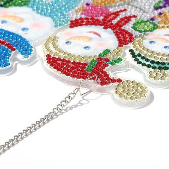 Diamond Painting Hangend Ornament Kerst 01 20cm (Sneeuwpoppen)