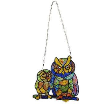OP=OP Diamond Painting Hangend Ornament Uilen (21cm)