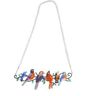 OP=OP Diamond Painting Hangend Ornament 6 vogeltjes op tak (25cm)