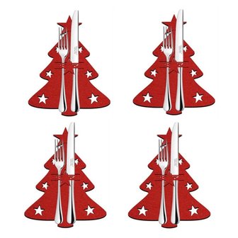 OP=OP Kerst Bestek Houders Kerstboom (4 stuks)