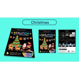 Krastekeningen Kerstkaarten set (9 stuks)