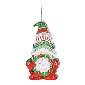 Diamond Painting Hangende Kerst Lamp (Gnome/Kabouter 04)