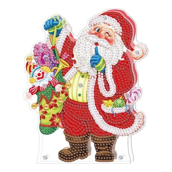 OP=OP Diamond Painting Staande Kerst Lamp 05 (Kerstman)