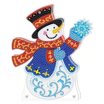 OP=OP Diamond Painting Staande Kerst Lamp 06 (Sneeuwpop)