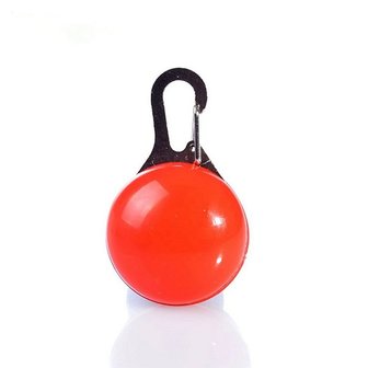 Led Lichtbol met clip voor honden halsband (Rood)